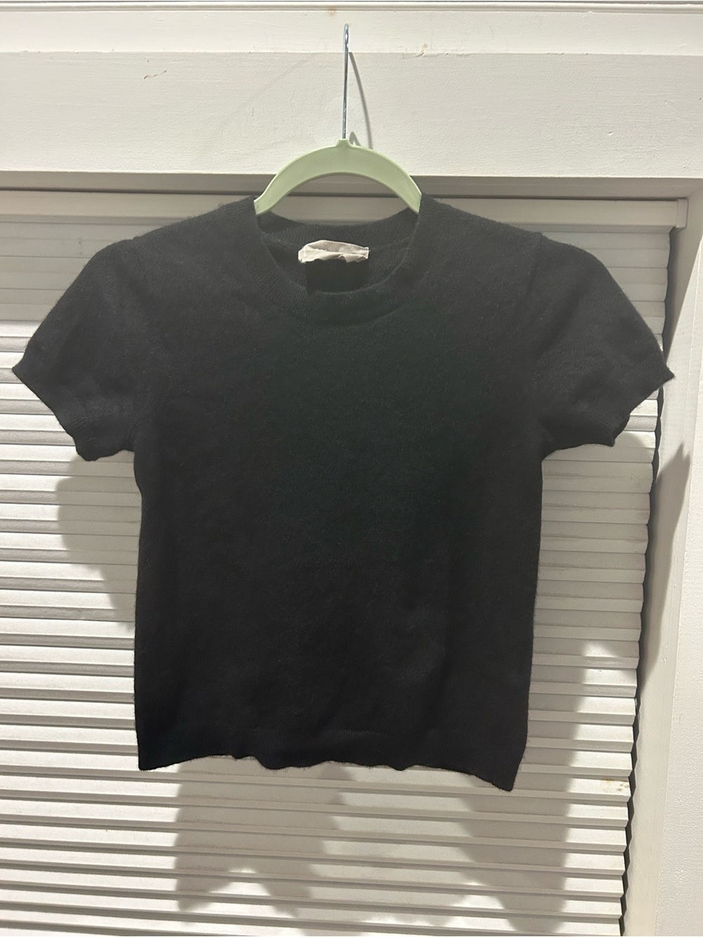 Everlane Cashmere Short Sleeve Crew Black XS | 100% Cashmere Body | Knit Tee